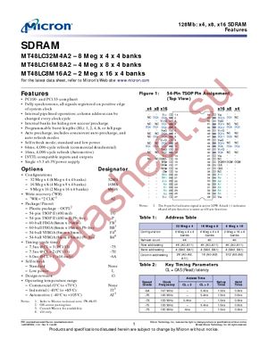 MT48LC16M8A2BB-7E:G TR datasheet  